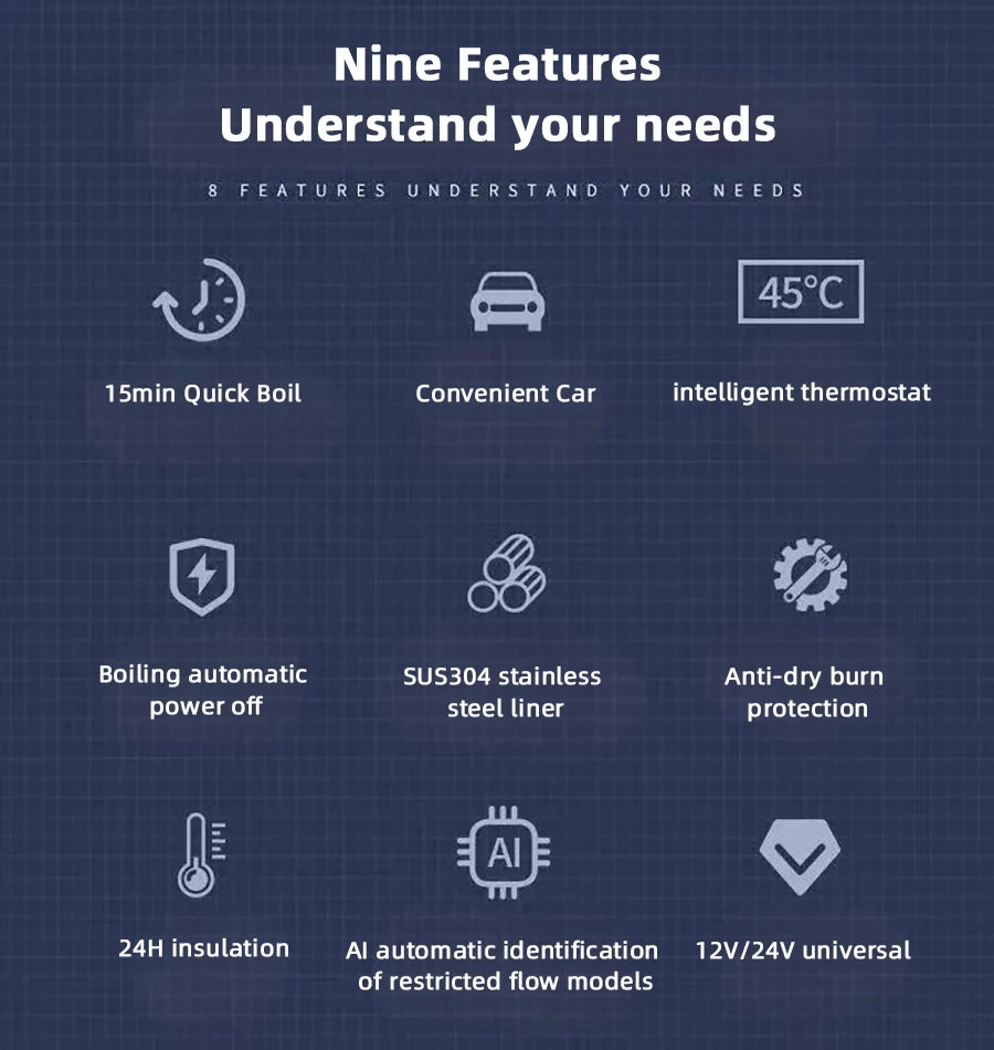 PureMoka Portable Car Heating Kettle 500ml