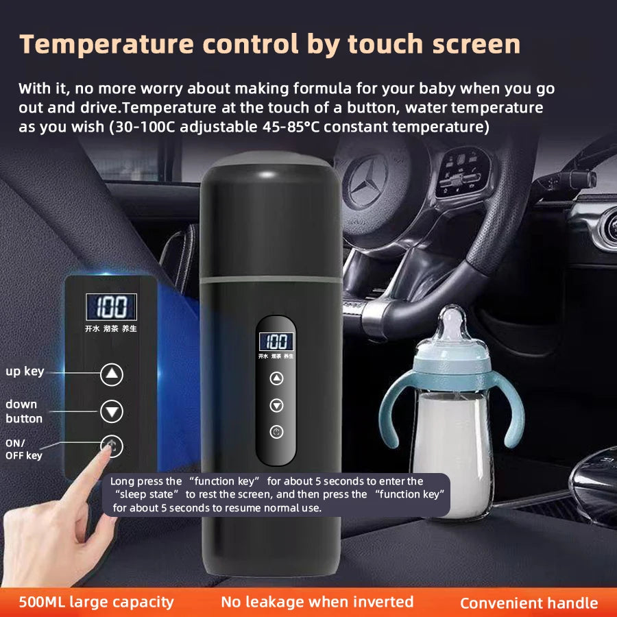 PureMoka Portable Car Heating Kettle 500ml